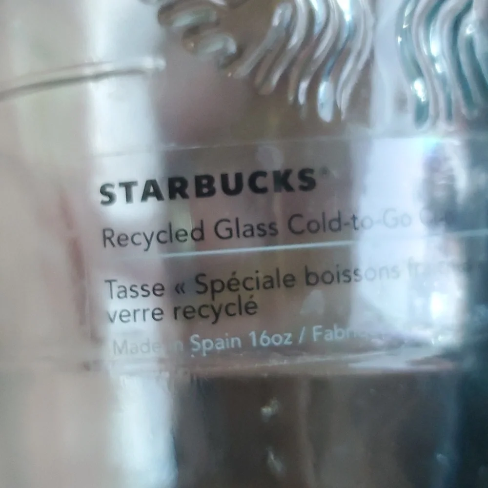 NWT Starbucks Green Recycled Glass‎ 16oz Grande Reusable Cup